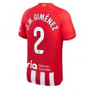 Atletico Madrid Jose Gimenez #2 Hjemmebanetrøje 2023-24 Kort ærmer